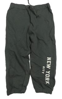 Tmavošedé tepláky s nápisem H&M