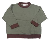 Khaki-mahagonový svetr Zara