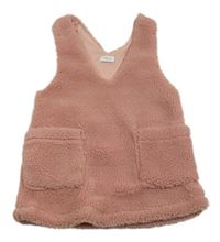 Růžové huňaté podšité šaty Next