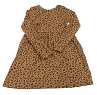 Béžové bavlněné šaty s leopradím vzorem H&M