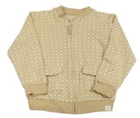 Béžová kostkovaná propínací mikina George