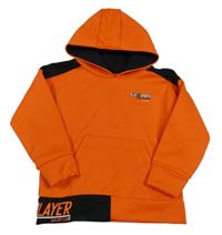 ORanžovo-černá thermo mikina s nápisem a kapucí Dunnes