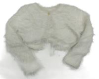 Bílé chlupaté svetrové bolerko H&M