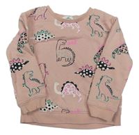 Světlerůžová mikina s dinosaury M&S