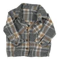 Čreno-bílo-hnědá melírovaná kostkovaná košile matalan