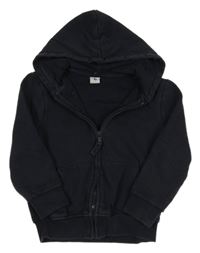 Tmavomodrá propínací mikina s kapucí TU