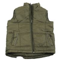 Khaki šusťáková zateplená vesta se sobem Kiki&Koko