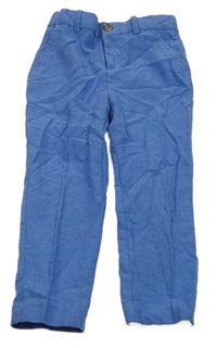 Modré plátěné chino kalhoty H&M
