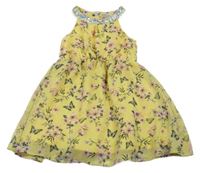 Žluté květinové šifonové šaty Kiki&Koko