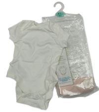 Nové - 2 x body - bílé + růžové Primark