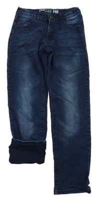 Tmavomodré podšité rifle denim