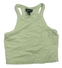Světlekhaki žebrovaný crop top New Look