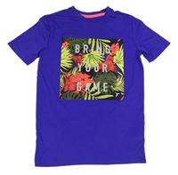 Fialové sportovní funkční tričko s potiskem Old Navy 