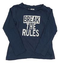 Tmavomodré pyžamové triko s nápisem 