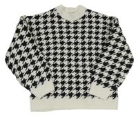 Černo-bílý vzorovaný svetr George 7-10let