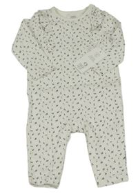 Nové - Bílý overal s kytičkami a volánky F&F