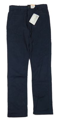 Nové - Tmavomodré plátěné chino kalhoty M&S