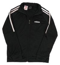 Černo-bílá funkční sportovní propínací mikina Adidas