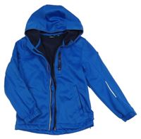 Modrá softshellová bunda s kapucí 