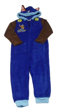 Modro-hnědá chlupatá kombinéza s kapucí - Paw Patrol Nickelodeon