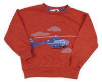 Červená mikina s vrtulníkem M&S