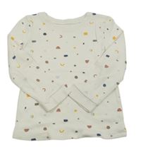 Smetanovo-barevné vzorované pyžamové triko George