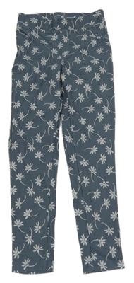 Tmavomodré květované tregíny Pepperts