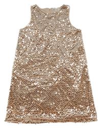 Světlerůžové sametovo/flitrové šaty H&M