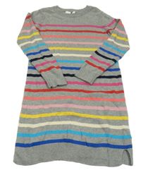 Šedo-barevné pruhované pletené šaty GAP