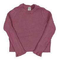 Růžový žebrovaný crop svetr Dopodopo