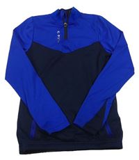 Tmavomodro-modrá funkční sportovní mikina Decathlon