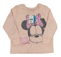 Broskvové triko s Minnií Disney