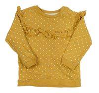Okrová mikina s puntíky a volánky H&M