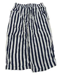 Tmavomodro-bílé pruhované culottes kalhoty Y.F.K.