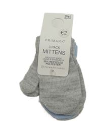 Nové - 3x - Šedé + modré + béžové palcové rukavice Primark