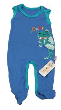 Nové - Modro-zelené dupačky s dinosaurem Bimbo