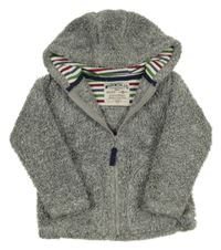 Šedá chlupatá bunda s kapucí M&S