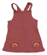 Růžové teplákové prošívané šaty s duhami F&F