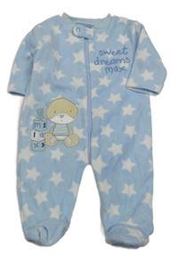 Světlemodrý fleecový overal s medvídkem George 