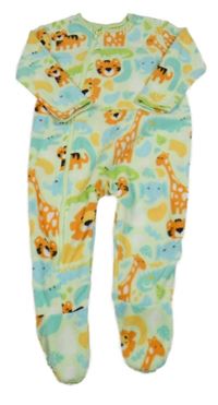 Světlezelený fleecový overal se zvířátky Dunnes