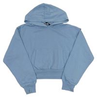 Světlemodrá crop mikina s kapucí New Look