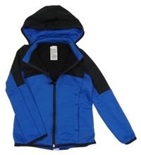 Modro-černá thermo propínací mikina s kapucí Decathlon 