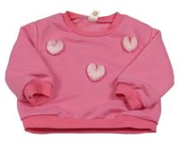 Růžová oversize mikina se srdíčky Cozy Pixies