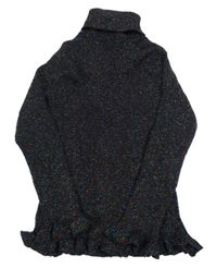 Černo-barevný žebrovaný svert s rolákem Primark