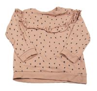Světlerůžová mikina se vzorem a volánky H&M