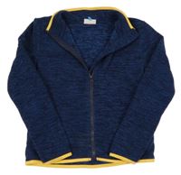 Tmavomodrá melírovaná fleecová propínací mikina Hullabaloo