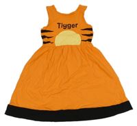 Oranžovo-černé bavlněné šaty - tygr