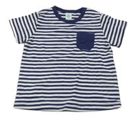 Tmavomodro-bílé pruhované tričko s kapsou TEX 