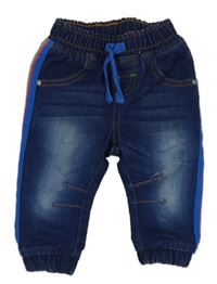 Tmavomodré jogger rifle s pruhy Ergee 