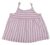 Růžovo-bílá pruhovaná tunika H&M